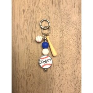 Los Angeles Dodgers Beaded Keychain Charm